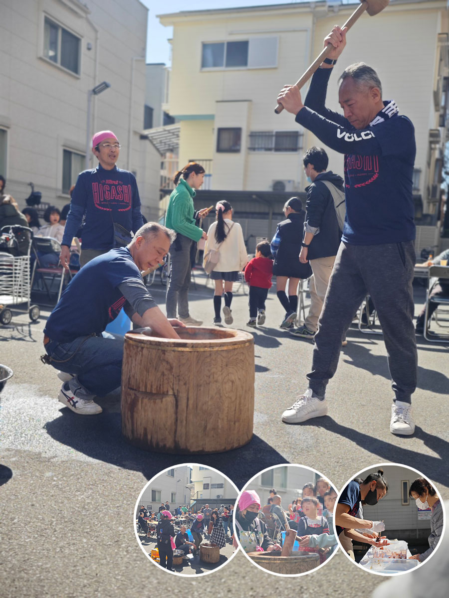 餅つきイベントでの子供たちの様子